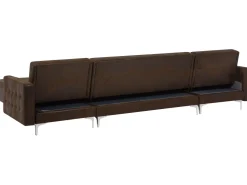 Sohvat<Beliani 5-Istuttava U-Kulmavuodesohva Ja Rahi Keinonahka Ruskea Aberdeen