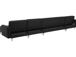 Sohvat<Beliani 6-Istuttava U-Kulmavuodesohva Keinonahka Musta Aberdeen