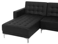 Sohvat<Beliani 6-Istuttava U-Kulmavuodesohva Keinonahka Musta Aberdeen
