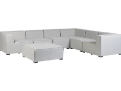 Cheap Beliani 7-Istuttava Ulkokulmasohva Ja Rahi Kangas Vasenk. Vaaleanharmaa Arezzo