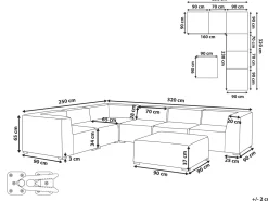 Ulkokalusteet<Beliani 7-Istuttava Ulkokulmasohva Ja Rahi Kangas Oikeak. Vaaleanharmaa Arezzo