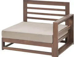 Store Beliani 5-Istuttava Ulkokulmasohvaryhma Sertifioitu Akaasia Tumma Puu Timor Ii