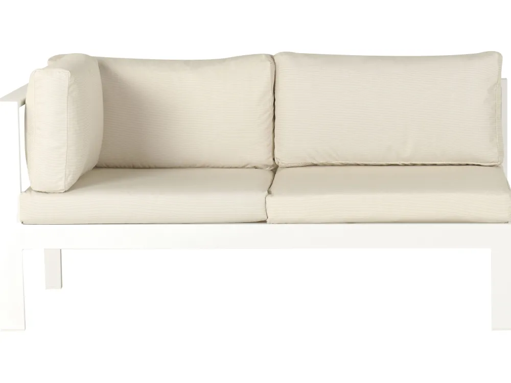 Cheap Beliani 5-Istuttava Ulkokulmasohvaryhma Alumiini Valkoinen/Beige Messina