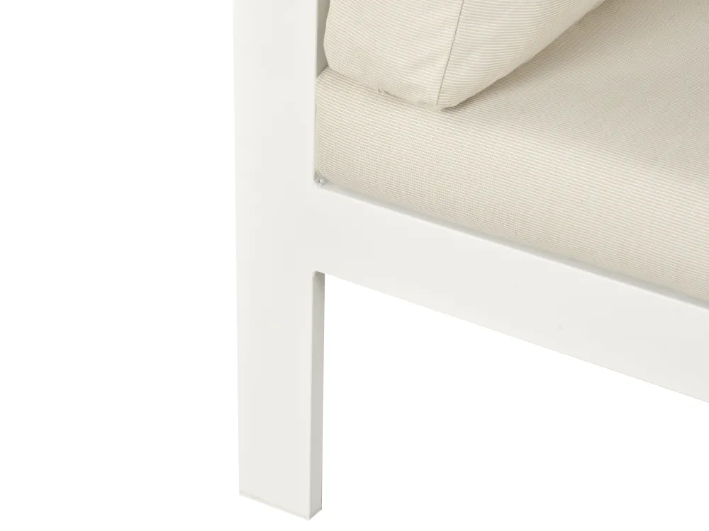 Cheap Beliani 5-Istuttava Ulkokulmasohvaryhma Alumiini Valkoinen/Beige Messina