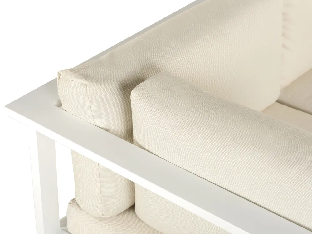 Cheap Beliani 5-Istuttava Ulkokulmasohvaryhma Alumiini Valkoinen/Beige Messina