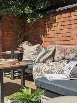 New Beliani 5-Istuttava Ulkokulmasohvaryhma Alumiini Musta/Harmaa Messina