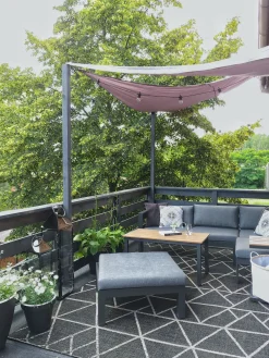 New Beliani 5-Istuttava Ulkokulmasohvaryhma Alumiini Musta/Harmaa Messina