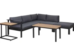 New Beliani 5-Istuttava Ulkokulmasohvaryhma Alumiini Musta/Harmaa Messina