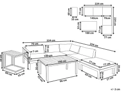 New Beliani 5-Istuttava Ulkokulmasohvaryhma Alumiini Musta/Harmaa Messina