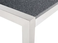 Ulkokalusteet<Beliani 8-Istuttava Ulkoruokailuryhma 3-Osainen Graniittitaso Tekstiilituolit Harmaa/Beige Grosseto