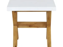 Clearance Beliani 8-Istuttava Ulkoruokailuryhma Jakkaroilla Kuitusementti Valkoinen Olbia