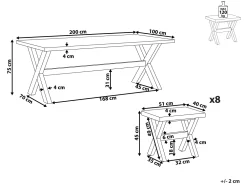 Clearance Beliani 8-Istuttava Ulkoruokailuryhma Jakkaroilla Kuitusementti Valkoinen Olbia