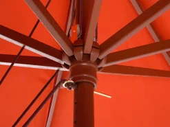 Ulkokalusteet<Beliani 8-Istuttava Ulkoruokailuryhma Aurinkovarjolla Akasiapuu Tummanpunainen Maui