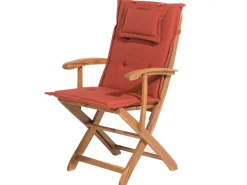 Ulkokalusteet<Beliani 8-Istuttava Ulkoruokailuryhma Aurinkovarjolla Akasiapuu Tummanpunainen Maui