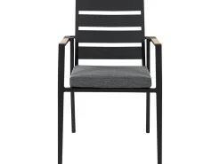 Ulkokalusteet<Beliani 6-Istuttava Ulkoruokailuryhma Alumiini Musta/Harmaa Valcanetto/Taviano