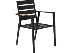 Ulkokalusteet<Beliani 6-Istuttava Ulkoruokailuryhma Alumiini Musta/Harmaa Valcanetto/Taviano