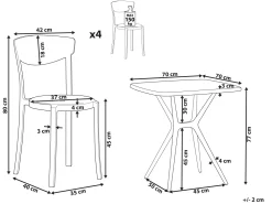 Ulkokalusteet<Beliani 4-Istuttava Ulkoruokailuryhma Muovi Turkoosi/Valkoinen Sersale/Vieste