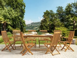 Sale Beliani 8-Istuttava Ulkoruokailuryhma Akasiapuu Vaalea Puu Maui