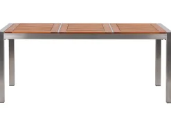 Online Beliani 6-Istuttava Ulkoruokailuryhma Eukalyptuspuutaso Tekstiilituolit Musta Grosseto