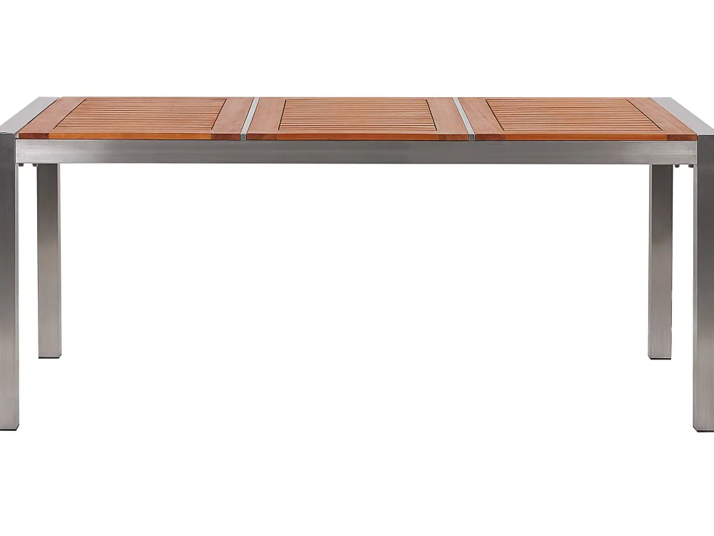 Online Beliani 6-Istuttava Ulkoruokailuryhma Eukalyptuspuutaso Tekstiilituolit Musta Grosseto