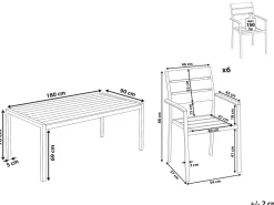 Ulkokalusteet<Beliani 6-Istuttava Ulkoruokailuryhma Alumiini Musta Vernio