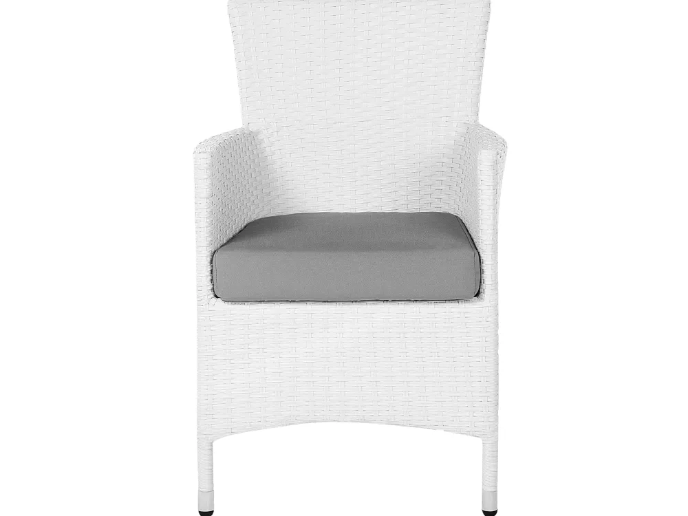 Cheap Beliani 8-Istuttava Ulkoruokailuryhma Polyrottinki Valkoinen Italy