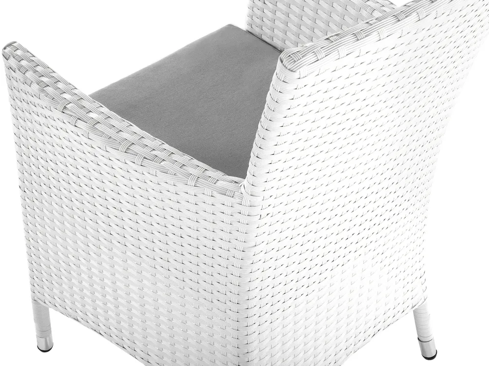 Cheap Beliani 8-Istuttava Ulkoruokailuryhma Polyrottinki Valkoinen Italy