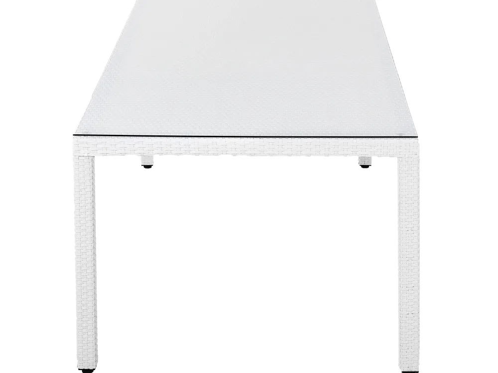 Cheap Beliani 8-Istuttava Ulkoruokailuryhma Polyrottinki Valkoinen Italy