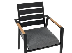 Fashion Beliani 4-Istuttava Ulkoruokailuryhma Alumiini Musta/Harmaa Olmetto/Taviano