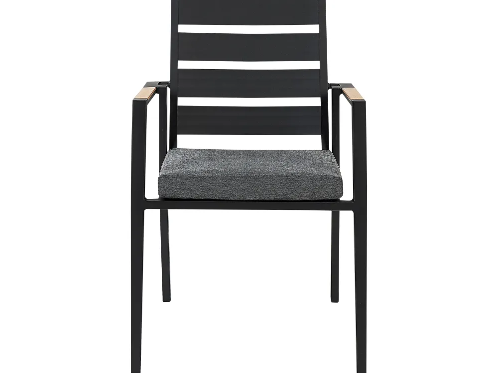 Fashion Beliani 4-Istuttava Ulkoruokailuryhma Alumiini Musta/Harmaa Olmetto/Taviano