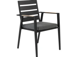 Fashion Beliani 4-Istuttava Ulkoruokailuryhma Alumiini Musta/Harmaa Olmetto/Taviano