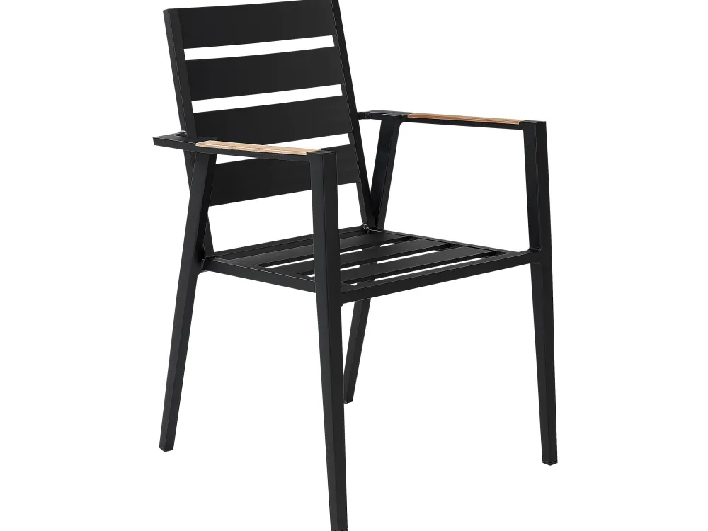 Fashion Beliani 4-Istuttava Ulkoruokailuryhma Alumiini Musta/Harmaa Olmetto/Taviano