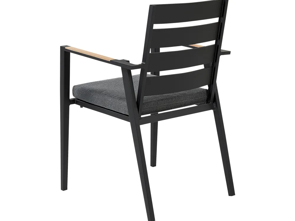 Fashion Beliani 4-Istuttava Ulkoruokailuryhma Alumiini Musta/Harmaa Olmetto/Taviano