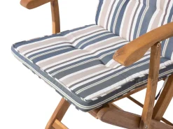 Cheap Beliani 8-Istuttava Ulkoruokailuryhma Aurinkovarjolla Akasiapuu Beige/Sininen Maui