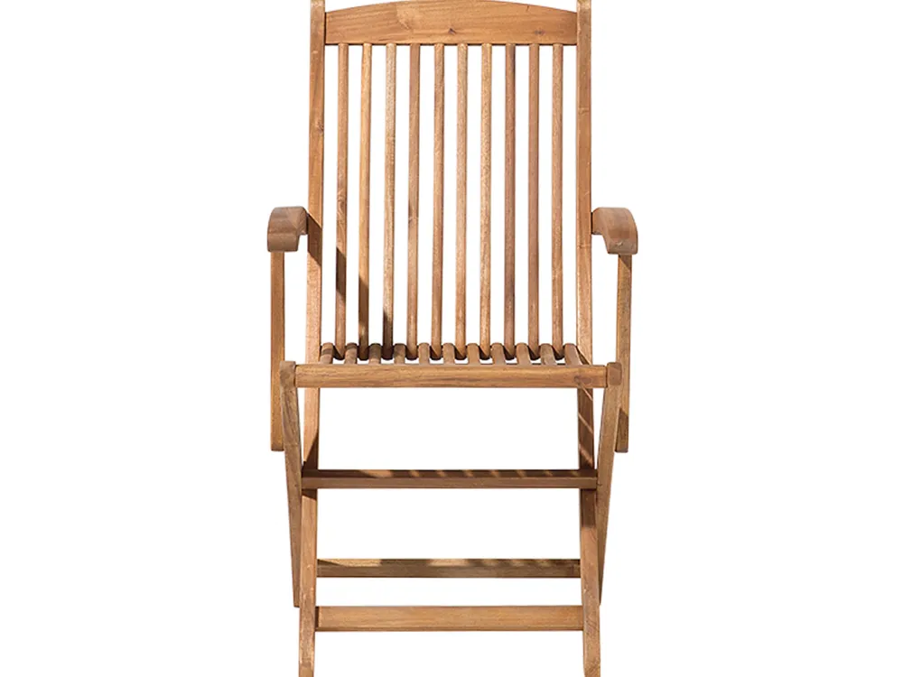 Cheap Beliani 8-Istuttava Ulkoruokailuryhma Aurinkovarjolla Akasiapuu Beige/Sininen Maui