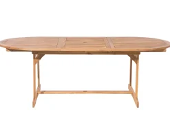 Cheap Beliani 8-Istuttava Ulkoruokailuryhma Aurinkovarjolla Akasiapuu Beige/Sininen Maui