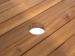 Cheap Beliani 8-Istuttava Ulkoruokailuryhma Aurinkovarjolla Akasiapuu Beige/Sininen Maui