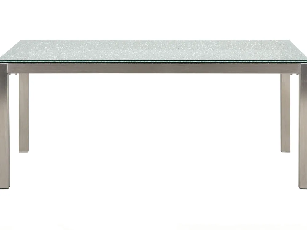 Best Sale Beliani 6-Istuttava Ulkoruokailuryhma Lasitaso Tekstiilituolit Beige Grosseto