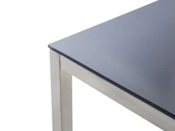 Ulkokalusteet<Beliani 6-Istuttava Ulkoruokailuryhma Lasitaso Tekstiilituolit Musta Grosseto