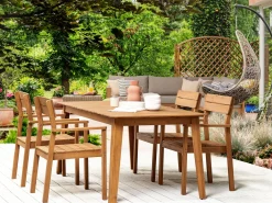 Flash Sale Beliani 4-Istuttava Ulkoruokailuryhma Vaalea Akasiapuu Fornelli