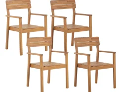 Flash Sale Beliani 4-Istuttava Ulkoruokailuryhma Vaalea Akasiapuu Fornelli