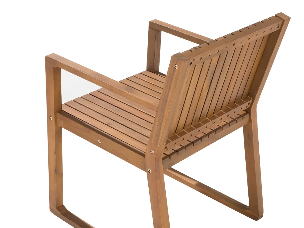 Outlet Beliani 8-Istuttava Ulkoruokailuryhma Akaasia Vaalea Puu Sassari