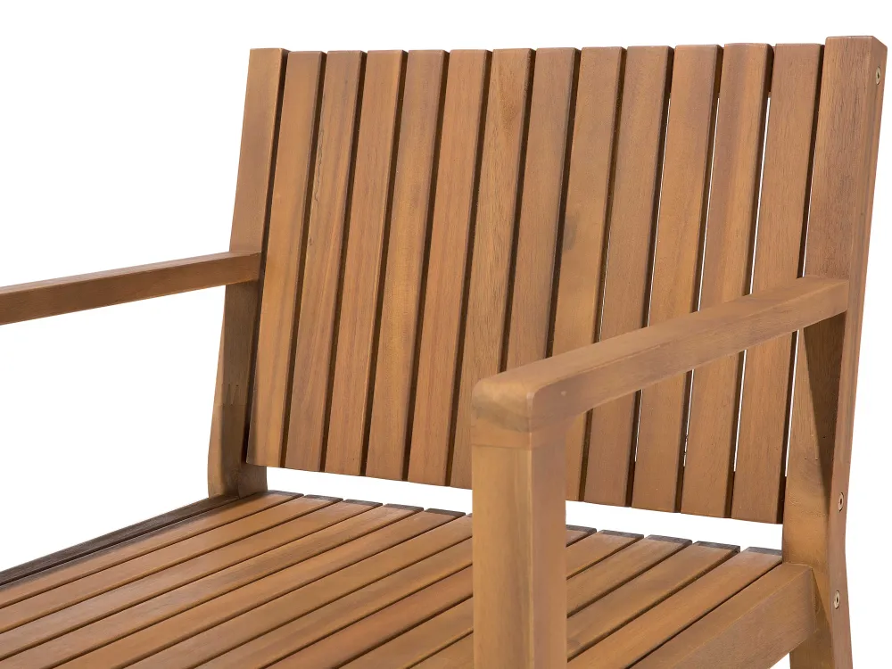 Outlet Beliani 8-Istuttava Ulkoruokailuryhma Akaasia Vaalea Puu Sassari