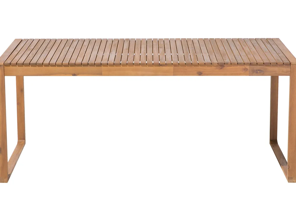 Outlet Beliani 8-Istuttava Ulkoruokailuryhma Akaasia Vaalea Puu Sassari