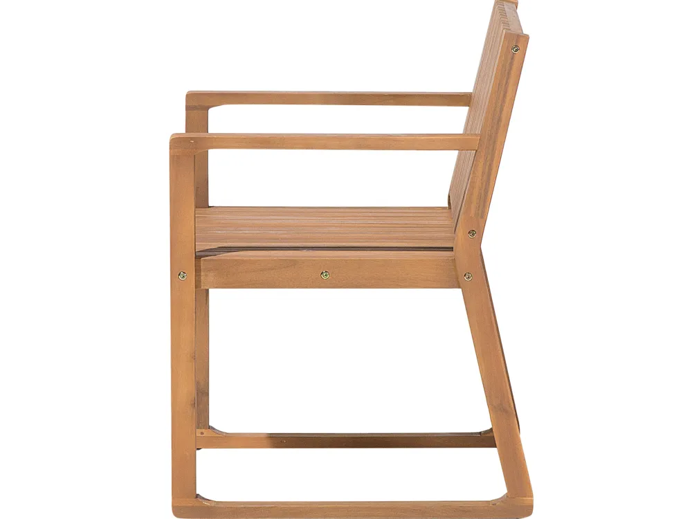 Outlet Beliani 8-Istuttava Ulkoruokailuryhma Akaasia Vaalea Puu Sassari