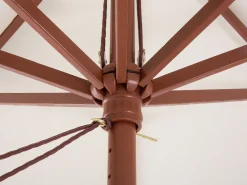 Ulkokalusteet<Beliani 6-Istuttava Ulkoruokailuryhma Aurinkovarjolla Tumma Akasiapuu Toscana