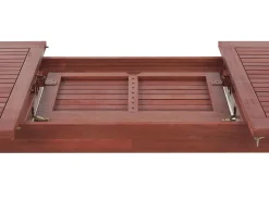 Ulkokalusteet<Beliani 6-Istuttava Ulkoruokailuryhma Aurinkovarjolla Tumma Akasiapuu Toscana