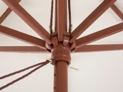 Fashion Beliani 6-Istuttava Ulkoruokailuryhma Aurinkovarjolla Vaalea Akasiapuu Java