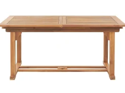 Fashion Beliani 6-Istuttava Ulkoruokailuryhma Aurinkovarjolla Vaalea Akasiapuu Java