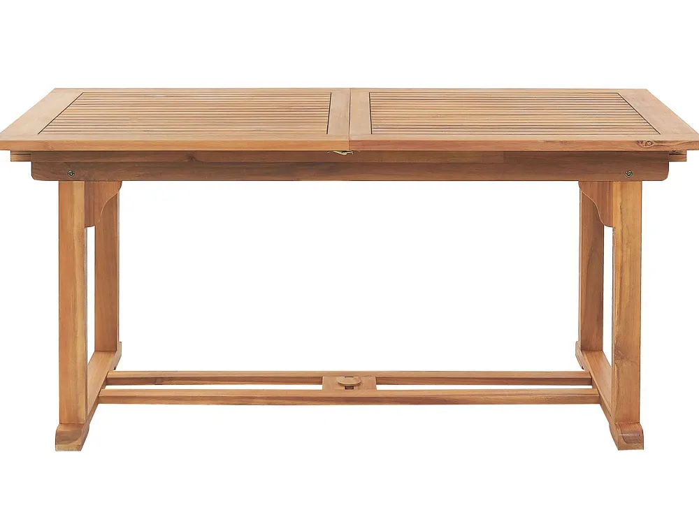 Fashion Beliani 6-Istuttava Ulkoruokailuryhma Aurinkovarjolla Vaalea Akasiapuu Java